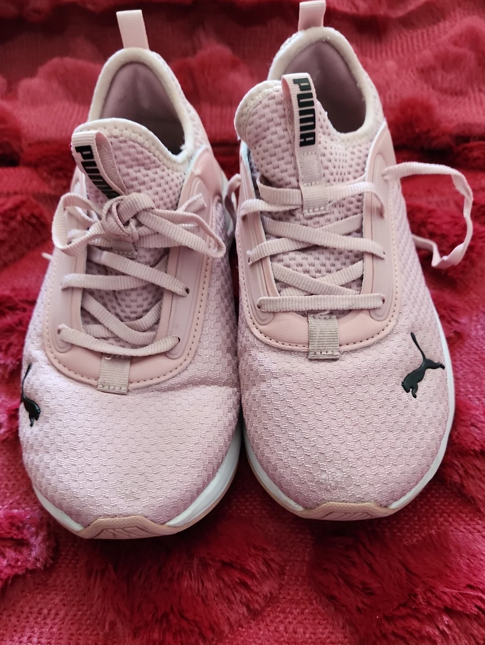 Puma Pink/Rose Lace-Up Mesh Sneakers